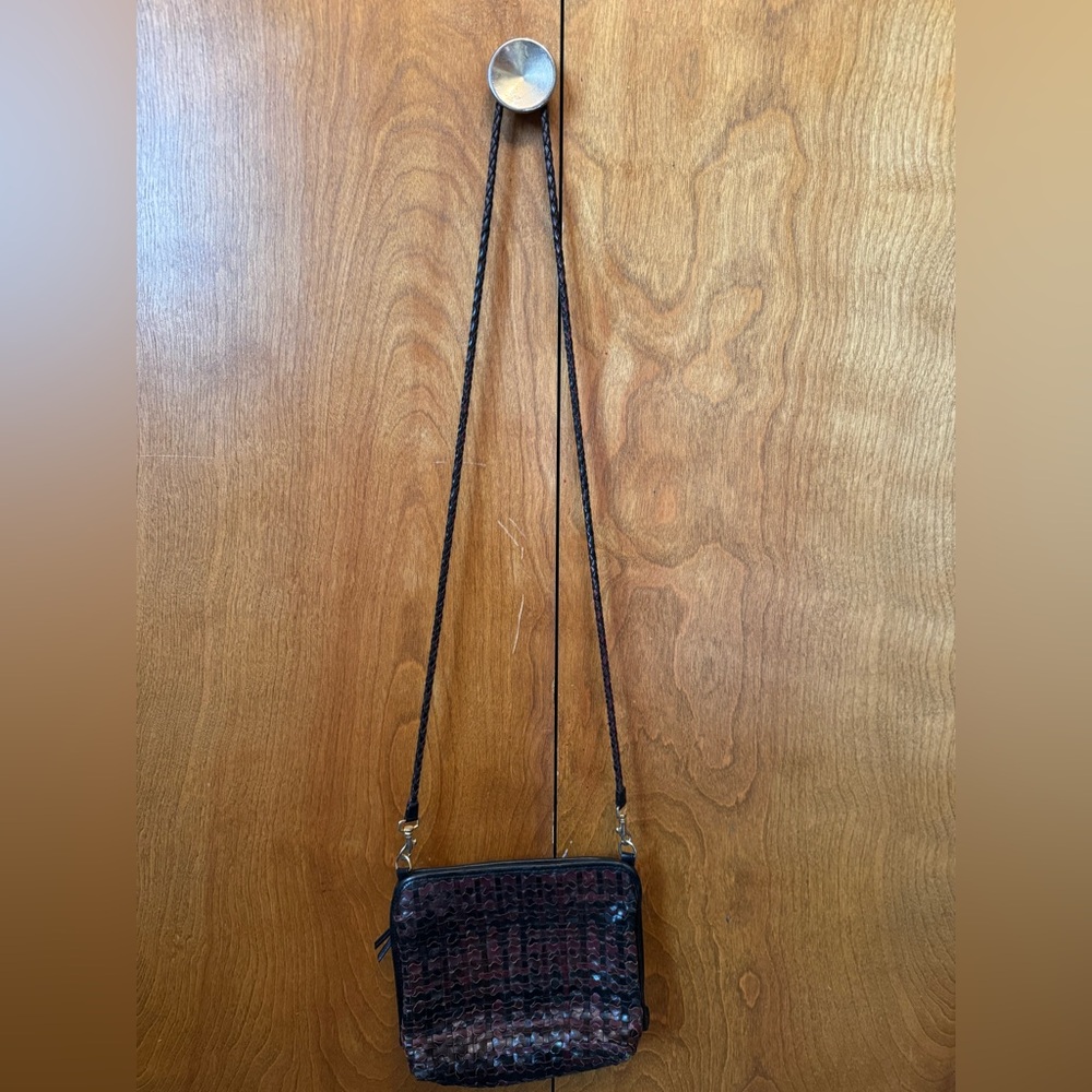 Elegant Brown Woven Crossbody Bag